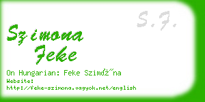 szimona feke business card